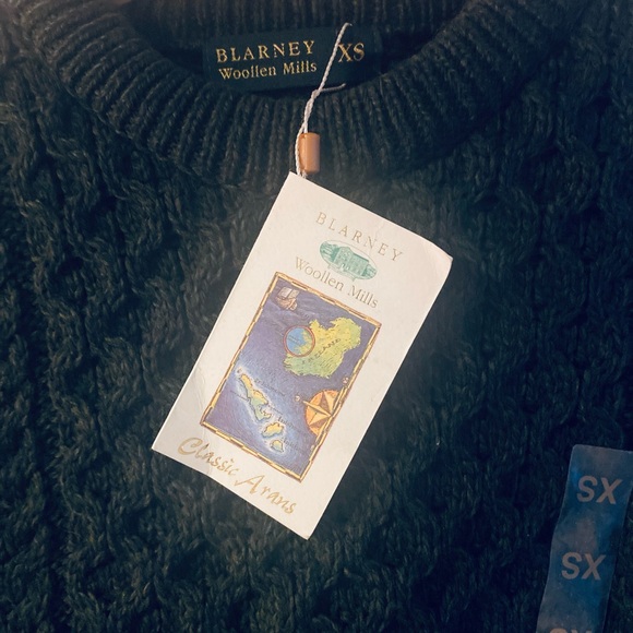 Green Blarney Wool NWT Cable-knit Wool Pullover Sweater - Picture 5 of 5